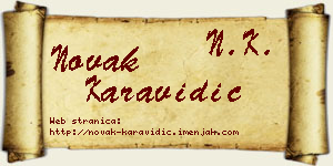 Novak Karavidić vizit kartica